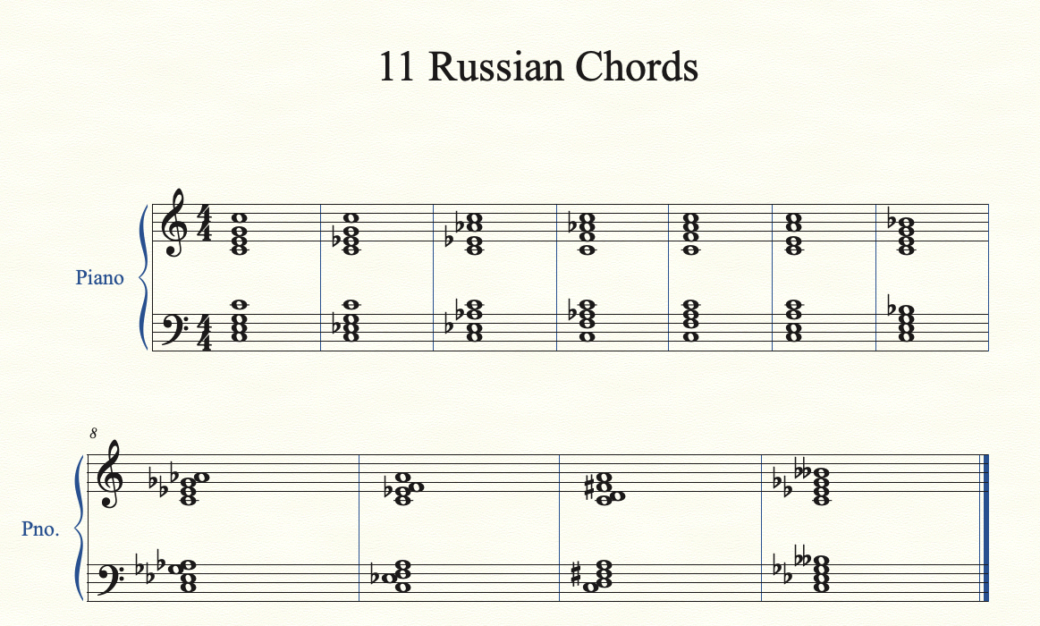 "Russian" Arpeggios and the 11 chords to practice! Live Calendar